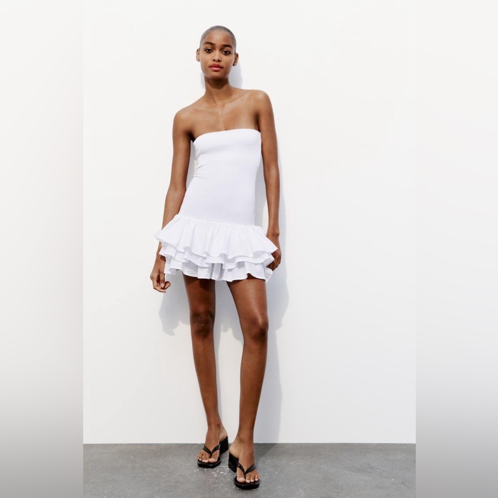 ZARA RUFFLED DRESS - size S - new with tags -